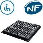 GRILLE FONTE PLATE CARREE SQUADRA 350X350MM AVEC CADRE verrouillable PMR C250 PONT A MOUSSON Pas Cher
