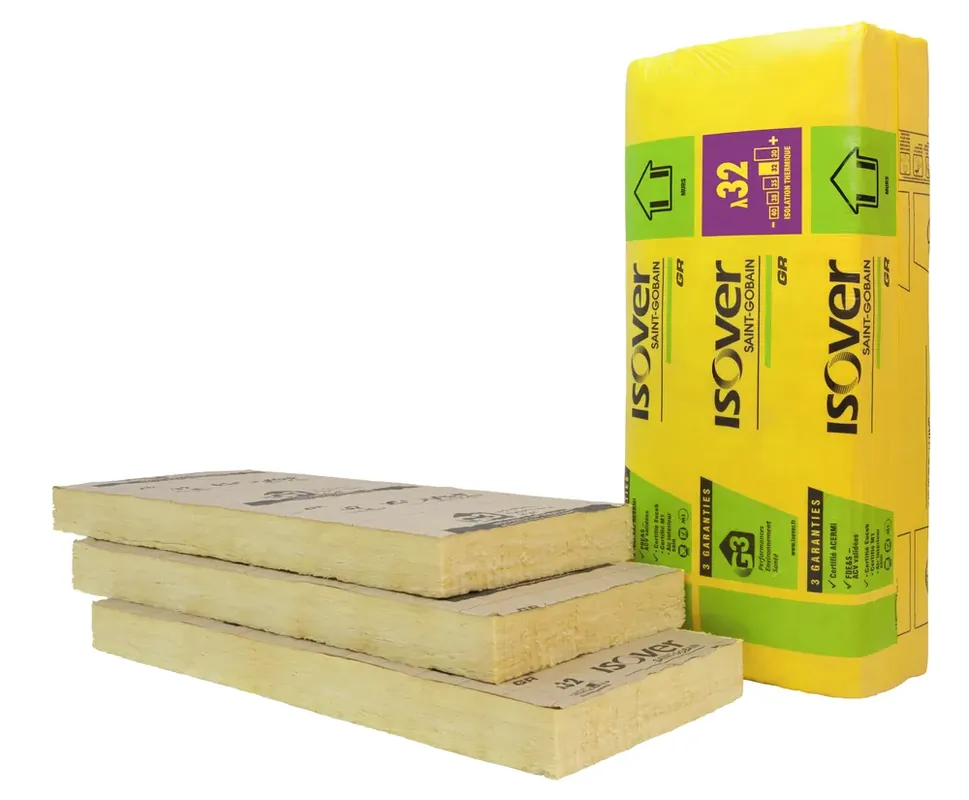 Laine de verre - GR32 revêtu kraft - panneau 1,35 x 0,60 ml - ép. 75 mm - R2,35 Nouveauté