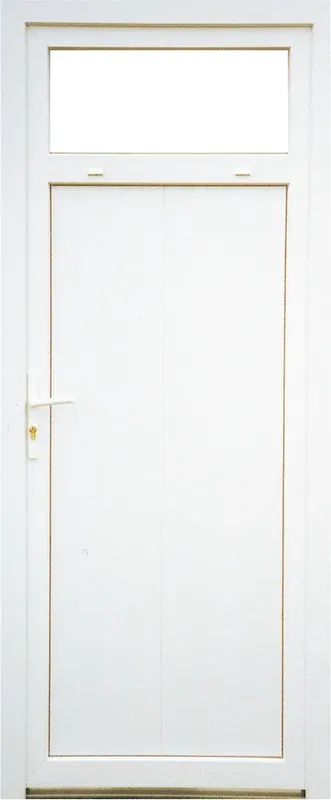 Porte de service - PVC blanc - 2000 x 800 mm - poussant gauche - vitrée - dormant 70 mm Retour Gratuit