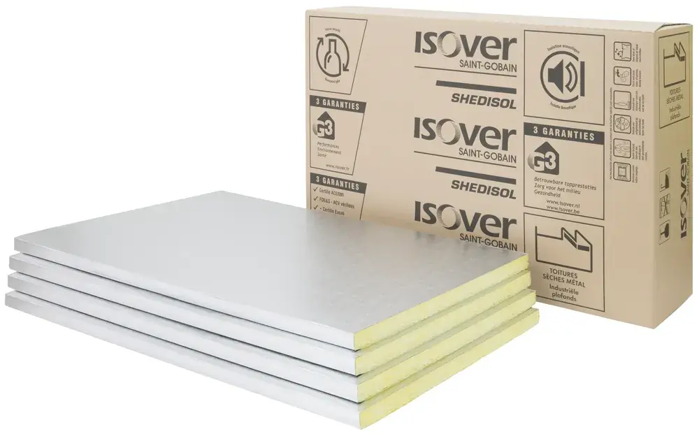Super Prix Dalle plafond Shedisol Alu - panneau 1,50 x 1,00 ml - ép. 80mm - R2,25
