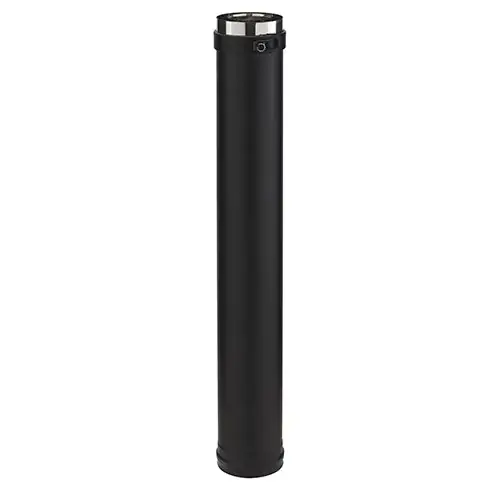 Achat Immédiat Élément droit ED pour conduit PGI - Ø 80/130 mm - Longueur 1000 mm - Noir 9030