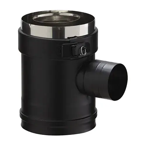 Promotion Saisonnière Élément droit prise d‘air EDPA 90° pour conduit PGI - Ø 80/130 mm - Noir 9030