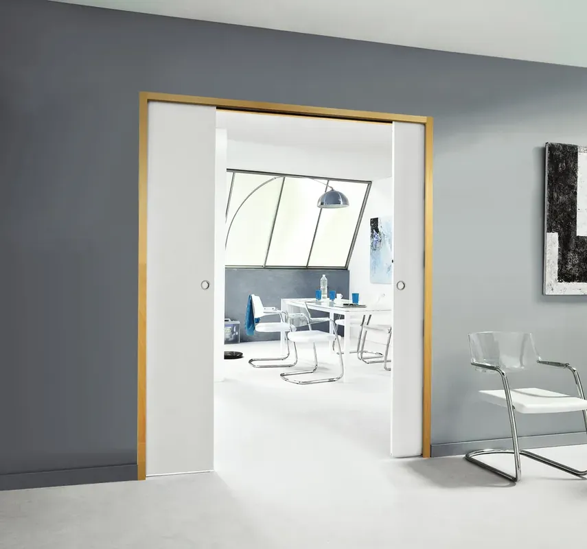 Meilleur Prix Kit de transformation - pin brut - Sillage - pour porte double de 1260 à 2060 - cloison platrière finie de 90 mm à enduire