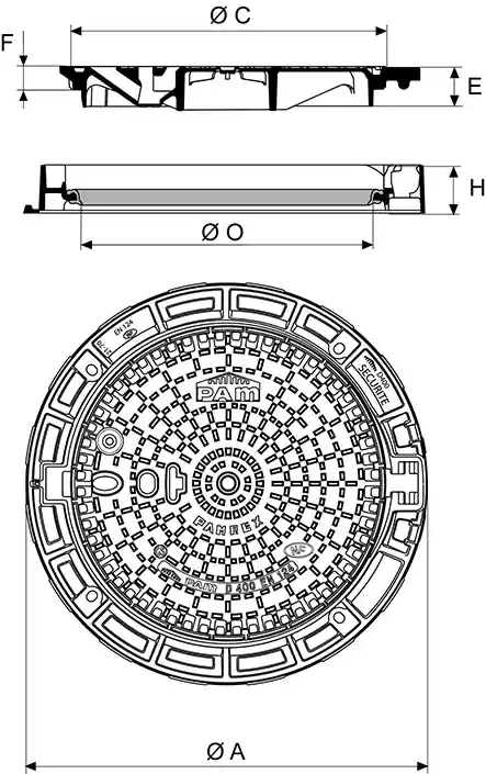 REGARD DE CHAUSSEE FONTE PAMREX SECURITE D610MM CADRE ROND MARQUAGE EAUX USEES 400 NF PONT A MOUSSON Nouveauté