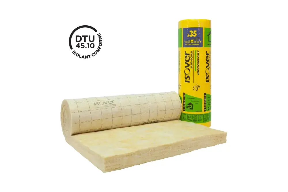 Laine de verre - Isoconfort 35 - rouleau 5,50 x 1,20 ml - ép. 100 mm - R2,85 Offre Du Jour