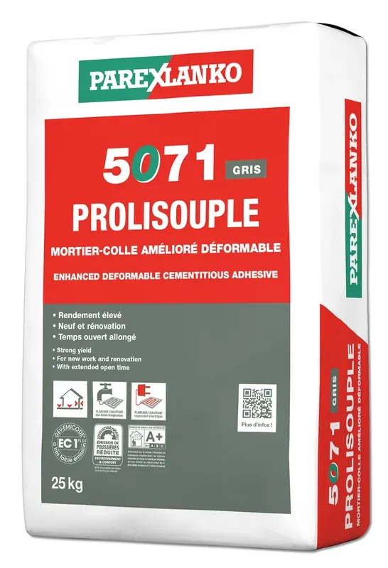 MORTIER COLLE PROLISOUPLE 5071 GRIS 25 KG Vente Flash