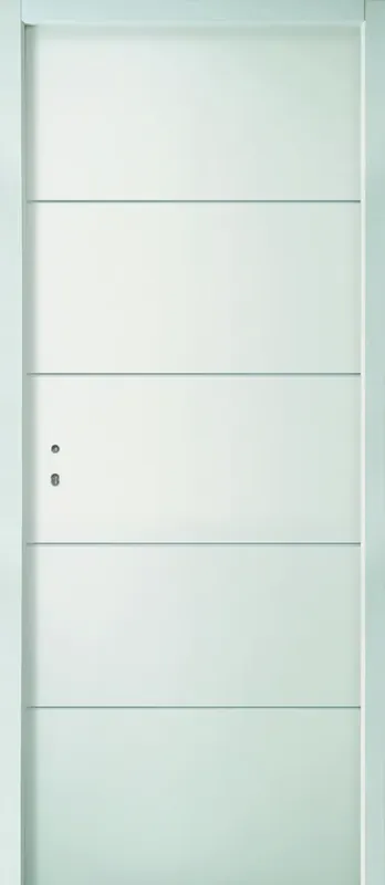 Vente Directe Bloc-porte prépeint Horizon - chant droit - alvéolaire - 2040 x 830 mm - poussant gauche - huisserie 72 x 54 mm - serrure pêne dormant 1/2 tour axe poignée 50 mm