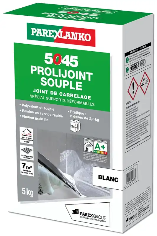 JOINT CARRELAGE PROLIJOINT SOUPLE 5045 BLANC 5KG Achetez Aujourd'hui