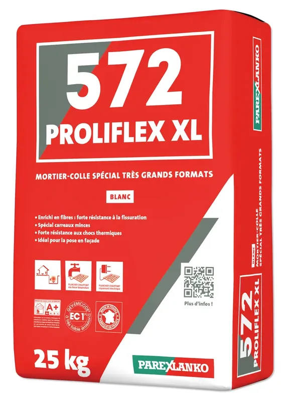 MORTIER COLLE FIBRE 572 PROLIFLEX HP 572 BLANC 25 KG Réduction