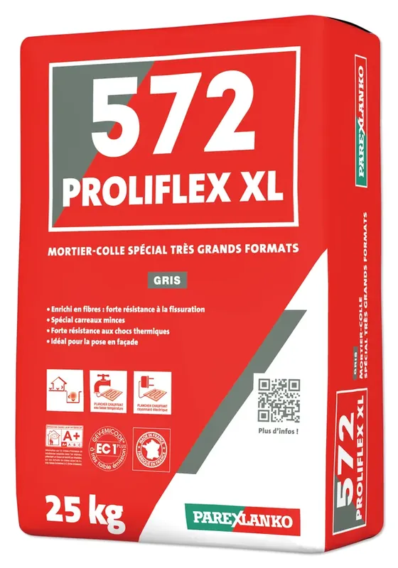 MORTIER COLLE FIBRE 572 PROLIFLEX HP 572 GRIS 25 KG Vente Flash