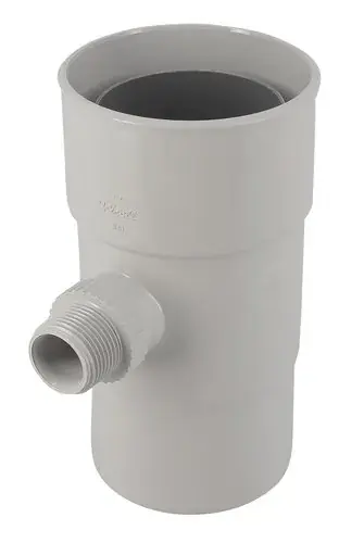 Récupérateur d‘eaux pluviales pour tuyau de descente PVC - gris - Ø 100 - T33 Commander Vite