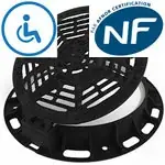 GRILLE DE CHAUSSEE FONTE RONDE REXEL D600MM AVEC CADRE verrouillable PMR D400 NF PONT A MOUSSON Produit De Marque