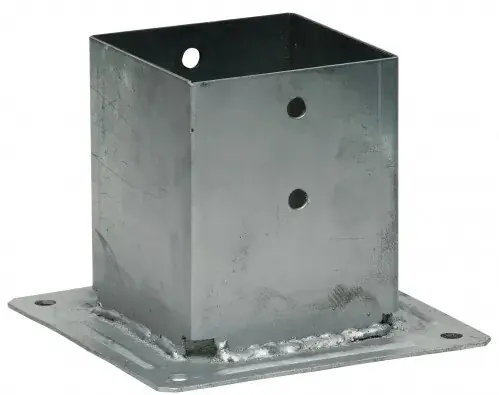 Dernière Chance PIED DE POTEAU JARDIN GALVA PLATINE KIT FIX 70X70
