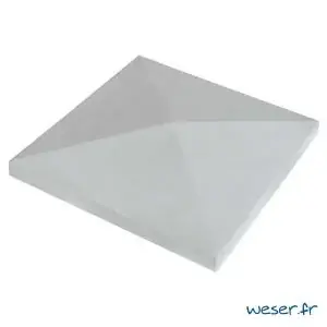 Solde Chapeau de pilier pointe diamant - 50 x 50 cm - gris - CP450G