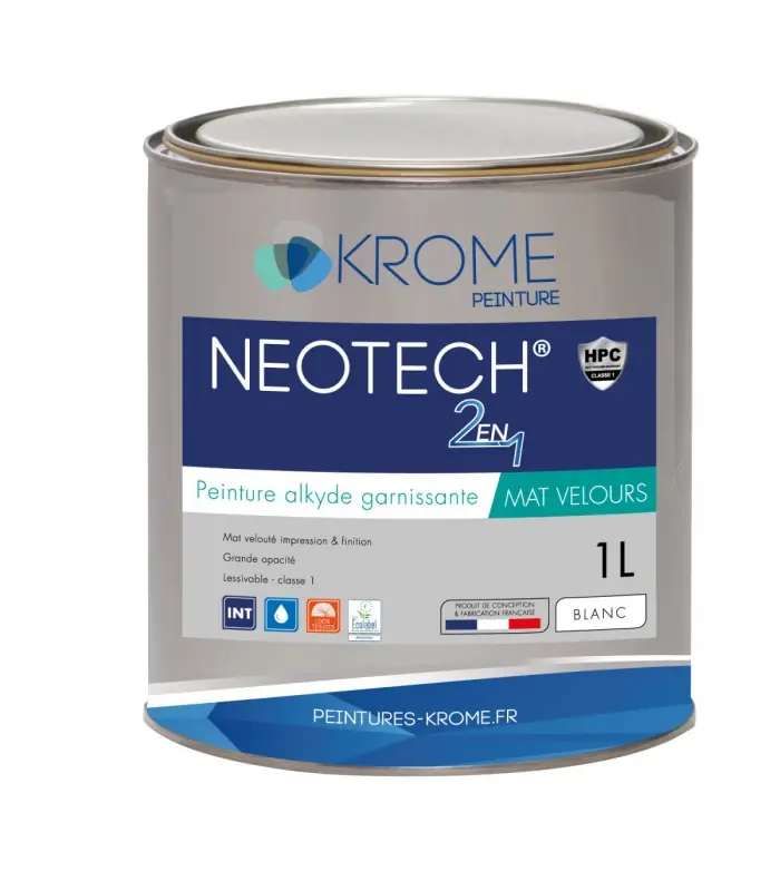 Krome NEOTECH 2EN1 Peinture Impression et Finition Murs et Plafonds - Intérieur - 1L, 3L, 12L Prix Réduit