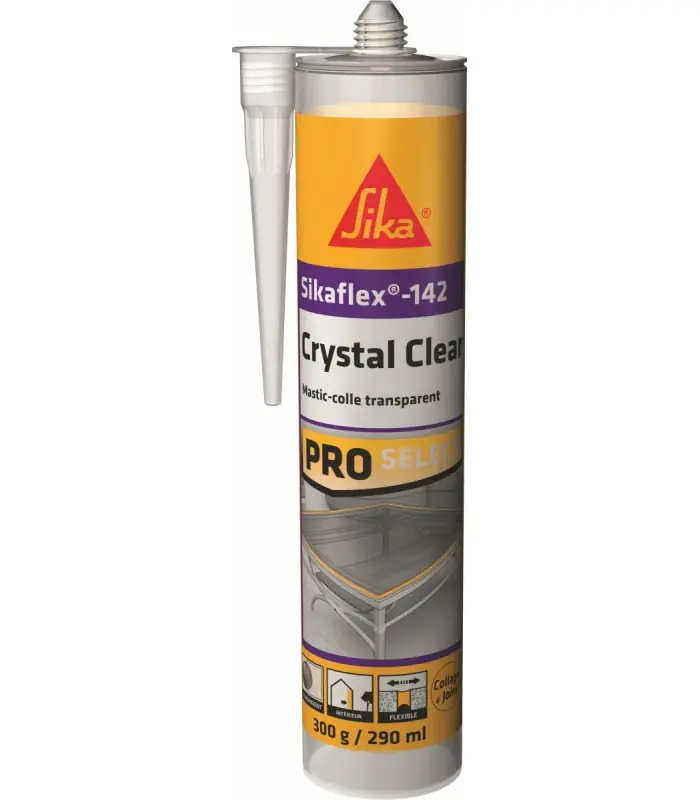 Prix Choc Sikaflex 142 Crystal Clear Mastic Colle transparent