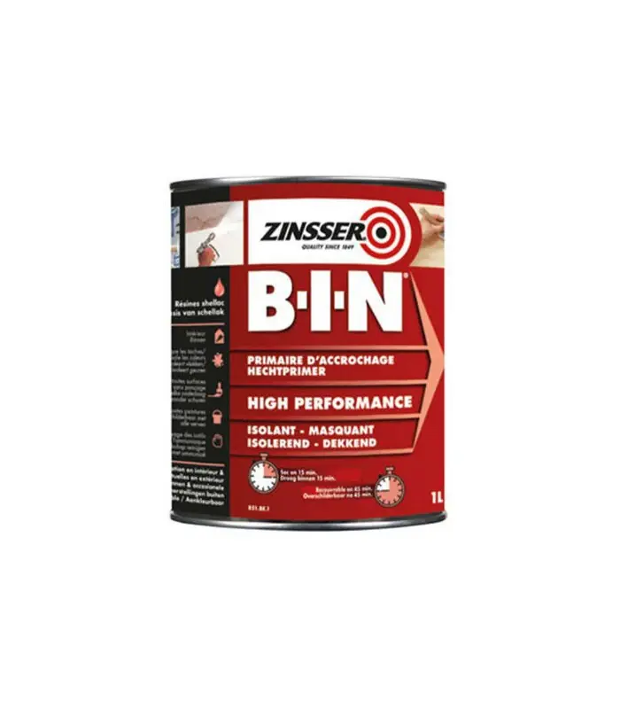 Primaire d‘accrochage Isolant taches Zinsser BIN - 1L, 2,5L Expédié Aujourd'hui