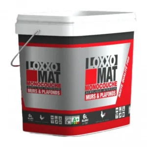 Loxxo Peinture Acrylique Murs & Plafonds - Monocouche - Blanc Mat - 0,5L, 2,5L, 6L, 12L Promotion