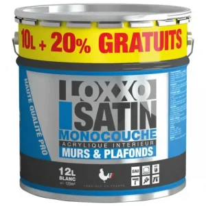 Commande En Gros Loxxo Peinture Acrylique Murs & Plafonds - Monocouche - Blanc Satin - 6L, 12L
