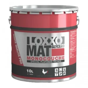 Loxxo Peinture Glycéro - Spécial Plafonds tachés - Monocouche - Blanc Mat - 2,5L, 10L Offre Spéciale