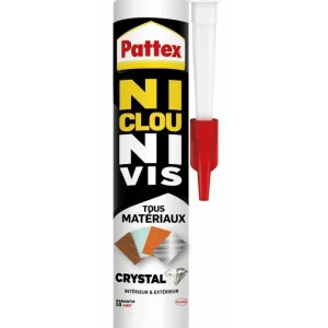 Pattex Ni Clou Ni Vis Crystal Tous matériaux 290g Certifié