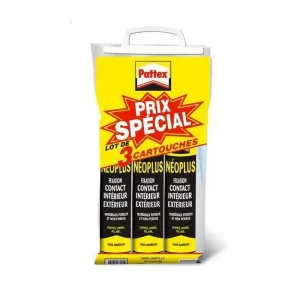 Acheter En Ligne Colle Pattex de fixation isoprène Neoplus Lot de 3x345g