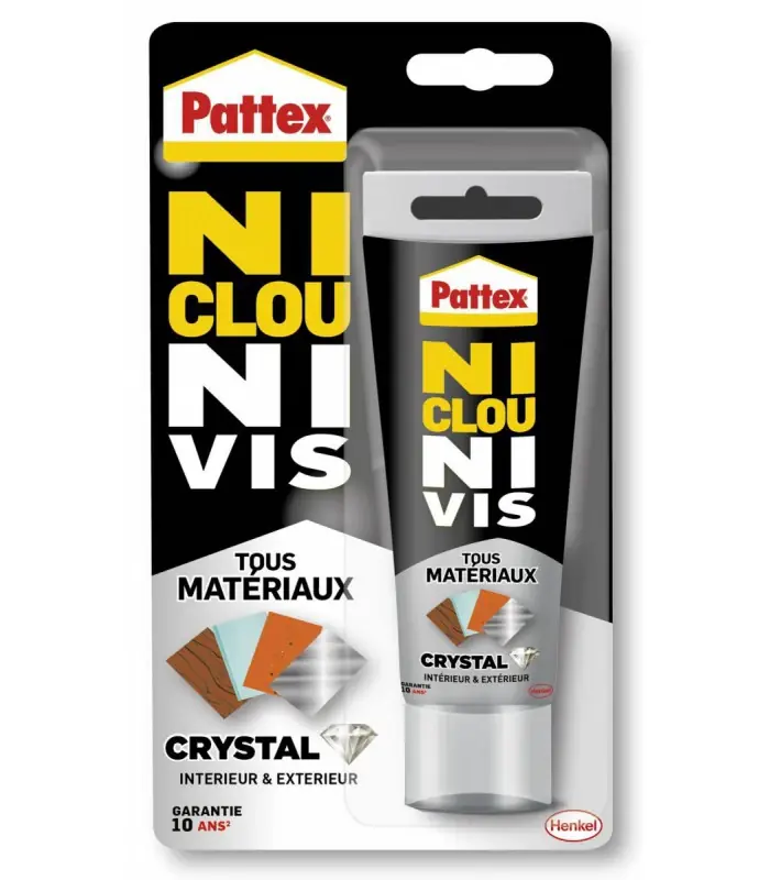 Pattex Ni Clou Ni Vis Crystal Tous matériaux 90g Prix Cassé