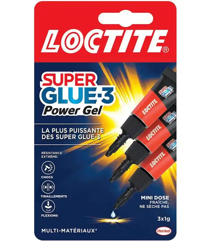 Pas Cher Super Glue 3 Power Gel 3x1g