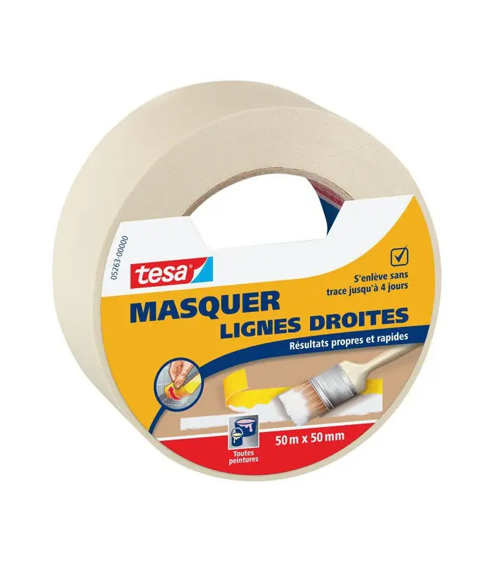 Prix Bas Adhésif de masquage lignes droites - 50m