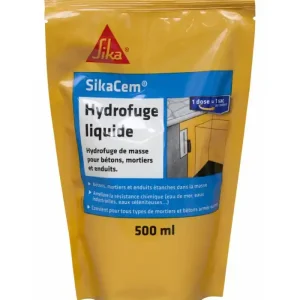 Jusqu'à Épuisement Des Stocks SikaCem Hydrofuge liquide pour bétons, mortiers et enduits