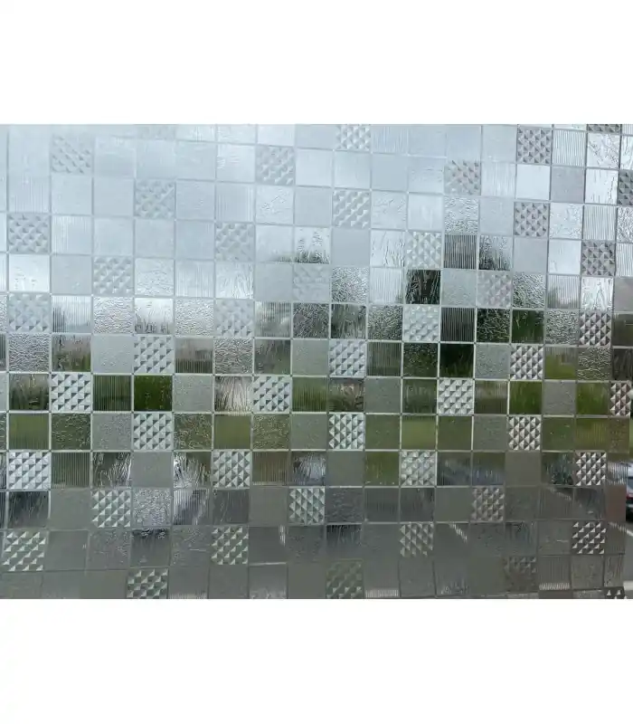 Prix Réduit Novotex Film Vitrostatique pour Vitrage Damier - Motif Gaufré – 45cm x 2m