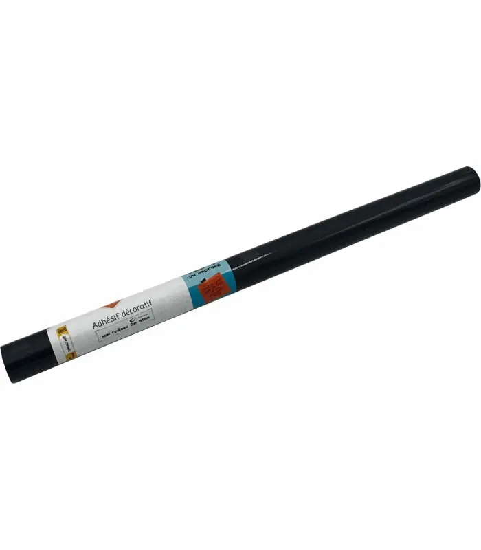Adhésif Uni Noir Brillant 45cm x 2m Satisfait Ou Remboursé