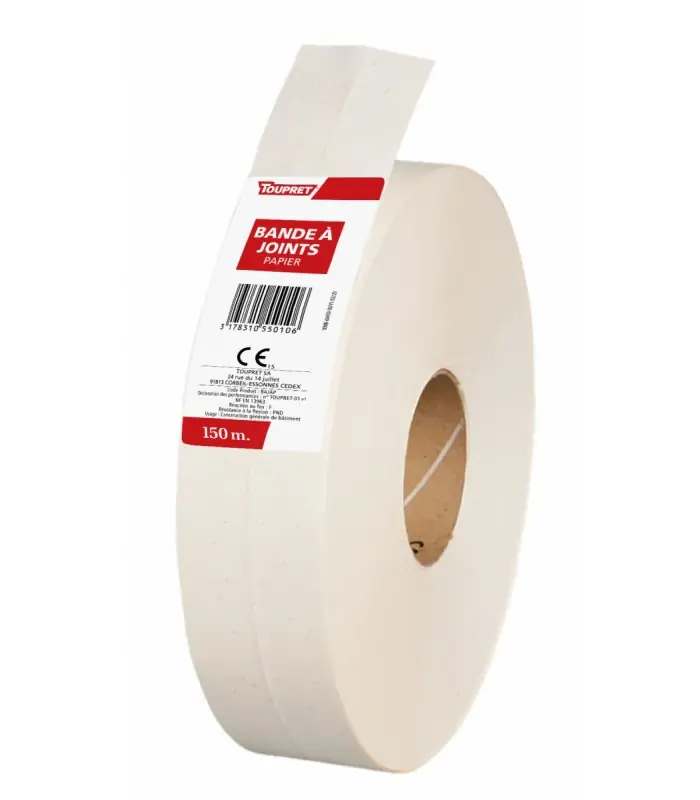 Certifié Toupret Bande de joint papier 5cm x 23m