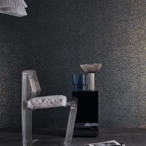 Offre Limitée Papier Peint Vinyle sur Intissé Tessela Ivoire – Textures Métalliques de Casamance - réf. B75042660