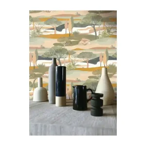 Papier Peint Intissé Cap Ferret Sable Latte – L’Ile aux Oiseaux de Casamance - réf. 75870100 Jusqu'à Épuisement Des Stocks