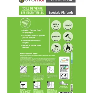 Commander Vite Toile de verre à peindre spéciale Plafonds 140g/m² Novomur - 12,5M/25M
