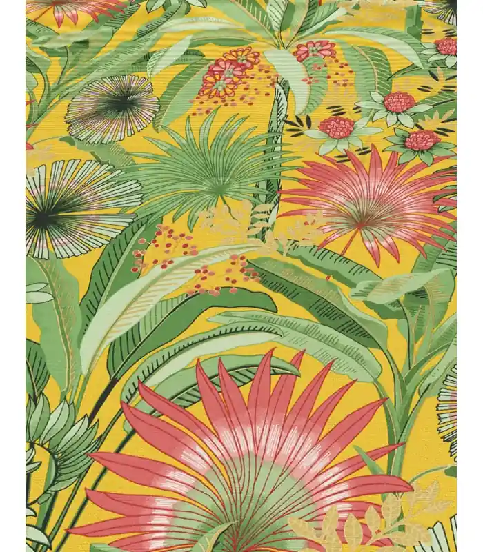 Livraison Express Papier peint Erismann - Collection Martinique - Intissé grainé - Décor EXOTIC JAUNE