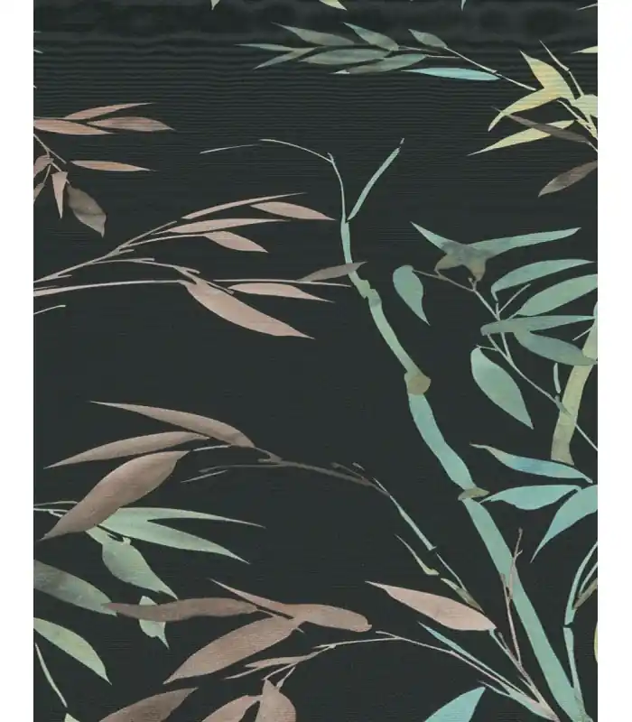 Papier peint Erismann - Collection Martinique - Intissé grainé - Décor BAMBOU FOND NOIR Vente Flash