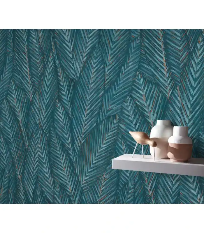 Meilleur Prix Papier peint Erismann - Collection Martinique - Intissé grainé - Décor RETREAT BLEU
