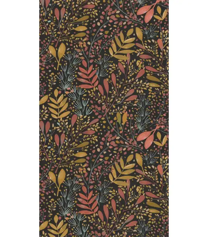 Meilleur Choix Papier peint Joy Rose Ocre sur Fond Noir - Collection Green Life 2 - CASELIO - Réf. GNL2101694129
