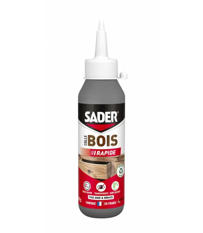 Marque Colle bois prise rapide Sader - 100GR, 250GR, 2,5KG, 650GR, 125ML, 55ML