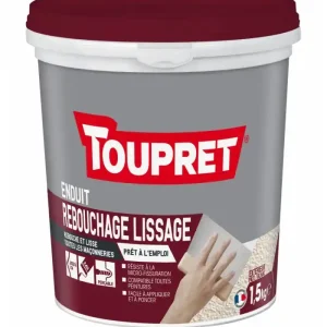 Rebouchage lissage 2 en 1 Toupret prêt à l’emploi extérieur - 4KG, 1,5KG, 330GR Prix Promo