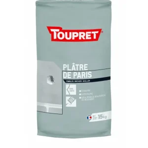 Achat Immédiat Plâtre de Paris en sac Toupret extra fin - 1KG, 15KG, 4KG