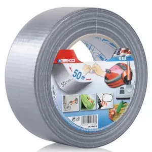 Ruban adhésif toilé renforcé GEKO gris 50m x 50mm étanche Populaire