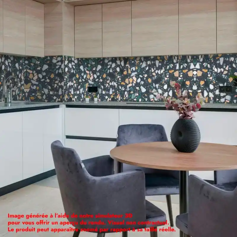 Carrelage Terrazzo mur et sol Black Oro adouci 60x60 cm Vente Flash