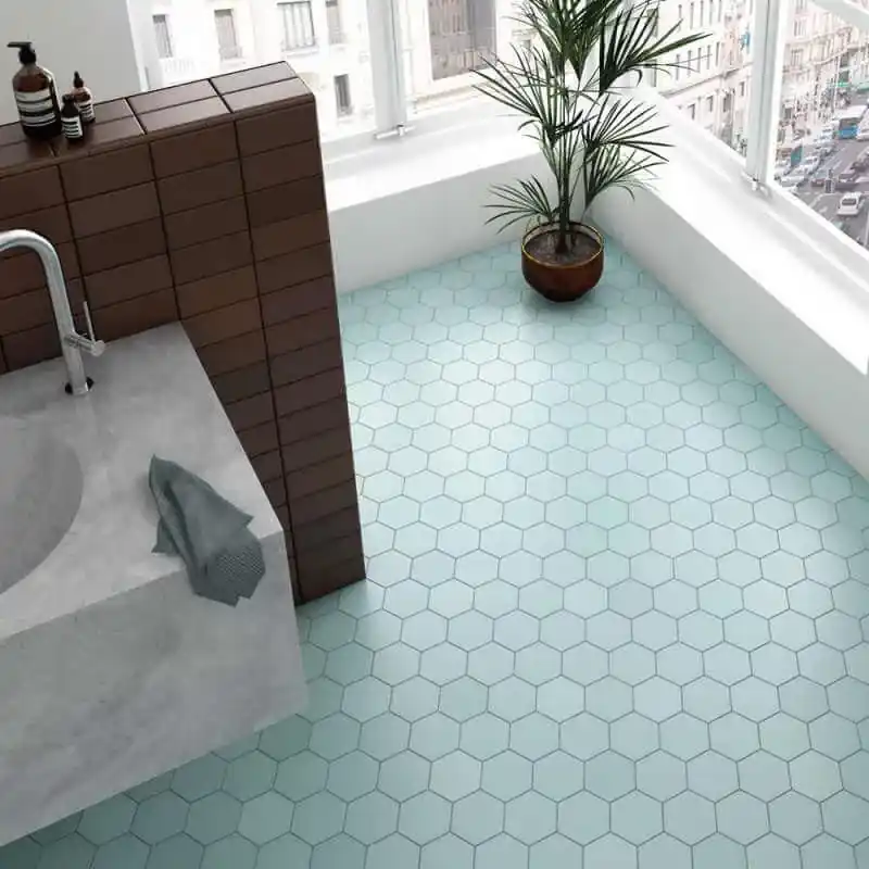 Carrelage hexagonal mur et sol Kromatica Bleu Clair mat 11,6 x 10,1 cm Promotion Saisonnière