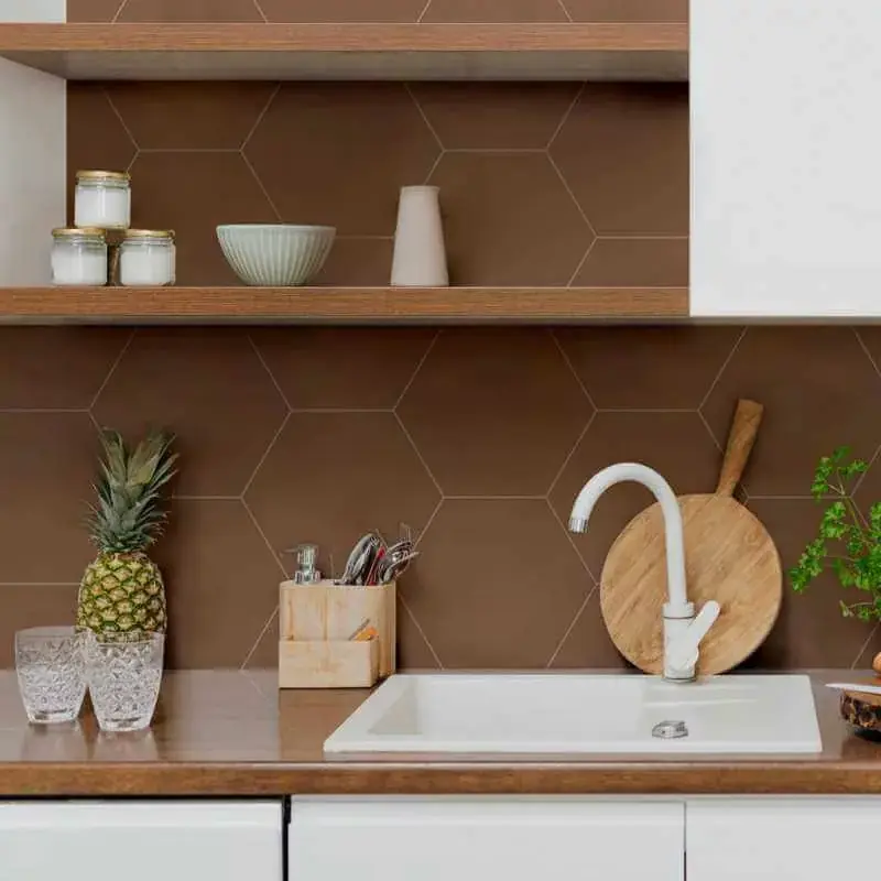 Carrelage hexagonal mur et sol Element Terra 23x27 cm Acheter Direct