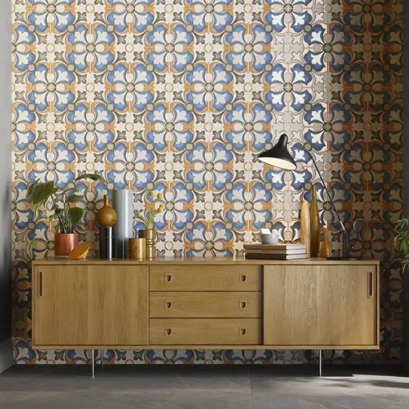 Offre Exclusive Carrelage aspect carreau ciment Sevilla Decoro C brillant 20x20 cm