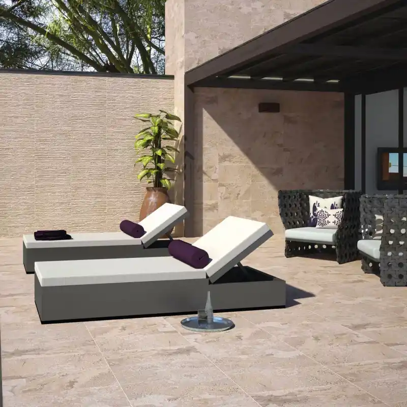 Carrelage sol extérieur et intérieur antidérapant aspect pierre Arcata Stone Beige mat 30x60 cm Bon Plan