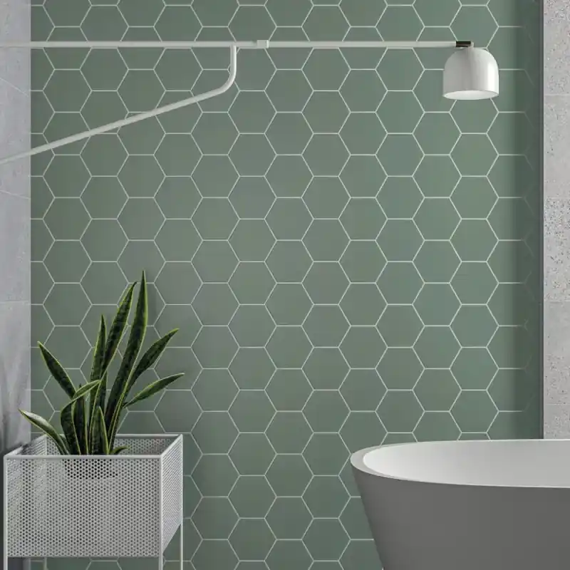 Satisfait Ou Remboursé Carrelage sol et mur hexagonal Timeless Jade mat 15x17 cm